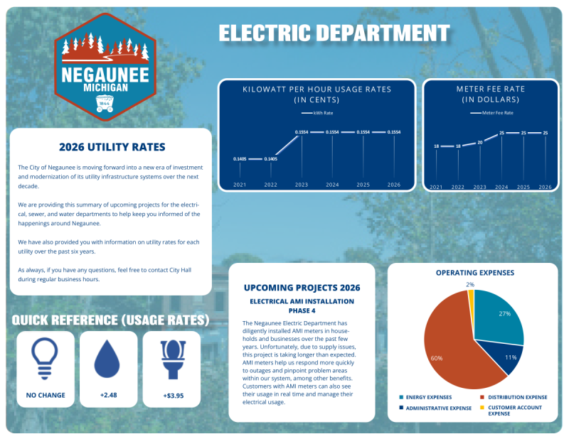 Negaunee 2026 Electric rates graph
